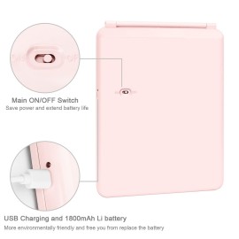 deweisn Folding Travel Mirror Lighted Makeup Mirror with 72 LEDs 3 Colors Light Modes, USB Rechargable, Portable, Ultra Thin, CompactVanity Mirror with Touch Screen Dimming for Cosmetic (Pink) deweisn Folding Travel Mirror Lighted Makeup Mirror with 72 LEDs 3 Colors Light Modes, USB Rechargable, Portable, Ultra Thin, CompactVanity Mirror with Touch Screen Dimming for Cosmetic (Pink)