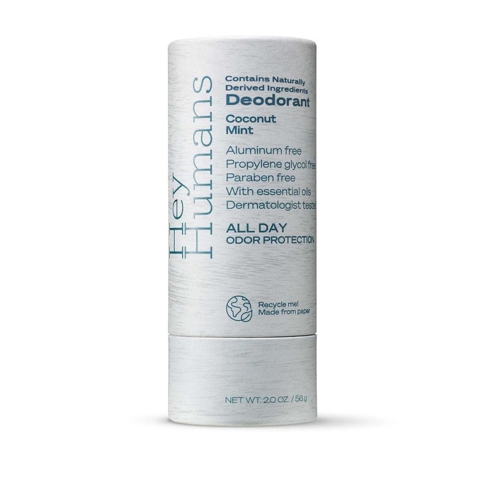 Hey Humans Deodorant, Aluminum Free Deodorant for Women and Men, Contains Naturally Derived Ingredients, All Day Odor Control, Refreshing Essential Oils, Earth Friendly Package, Coconut Mint Hey Humans Deodorant, Aluminum Free Deodorant for Women and Men, Contains Naturally Derived Ingredients, All Day Odor Control, Refreshing Essential Oils, Earth Friendly Package, Coconut Mint