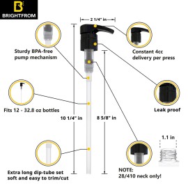 BRIGHTFROM Universal Dispensing Pump, Perfect for Shampoo & Conditioner 1L /33.8 OZ - Fits for Most Bottles or Any Refillable Bottles from 12oz to 33.8oz with 28/410 Neck Size, 2 Pack, White/Black BRIGHTFROM Universal Dispensing Pump, Perfect for Shampoo & Conditioner 1L /33.8 OZ - Fits for Most Bottles or Any Refillable Bottles from 12oz to 33.8oz with 28/410 Neck Size, 2 Pack, White/Black