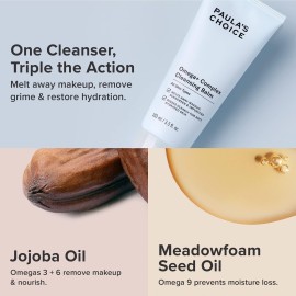 Paula\'s Choice Omega Complex Cleansing Balm, Double Cleanse Face Wash & Gentle Daily Makeup Remover, Suitable for Dry & Sensitive Skin, Mineral Oil-Free, Paraben-Free & Fragrance-Free, 3.5 Fl Oz Paula\'s Choice Omega Complex Cleansing Balm, Double Cleanse Face Wash & Gentle Daily Makeup Remover, Suitable for Dry & Sensitive Skin, Mineral Oil-Free, Paraben-Free & Fragrance-Free, 3.5 Fl Oz