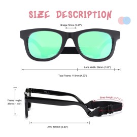 COASION Bendable Flexible Polarized Newborn Baby Sunglasses with Strap for Infant Boys Girls Age 0-12 Months (Black/Green Mirror) COASION Bendable Flexible Polarized Newborn Baby Sunglasses with Strap for Infant Boys Girls Age 0-12 Months (Black/Green Mirror)
