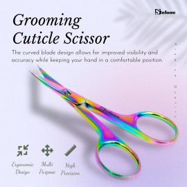 Stelone Professional Grooming Scissors - Eyebrow Scissors - Small Curved Stainless Steel Manicure & Beauty Scissor for Women