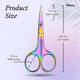 Stelone Professional Grooming Scissors - Eyebrow Scissors - Small Curved Stainless Steel Manicure & Beauty Scissor for Women