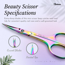 Stelone Professional Grooming Scissors - Eyebrow Scissors - Small Curved Stainless Steel Manicure & Beauty Scissor for Women