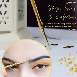 Stelone Professional Grooming Scissors Eyebrow Scissors Small Curved Stainless Steel Manicure & Beauty Scissor for Women