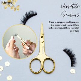 Stelone Professional Grooming Scissors Eyebrow Scissors Small Curved Stainless Steel Manicure & Beauty Scissor for Women