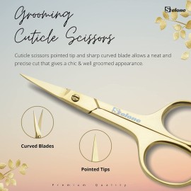 Stelone Professional Grooming Scissors Eyebrow Scissors Small Curved Stainless Steel Manicure & Beauty Scissor for Women