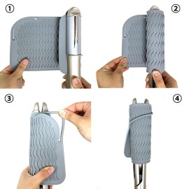 Large Heat Resistant Mat for Curling Irons, Hair Straightener, Flat Irons and Hair Styling Tools 11 x 7.5, Grey Large Heat Resistant Mat for Curling Irons, Hair Straightener, Flat Irons and Hair Styling Tools 11 x 7.5, Grey