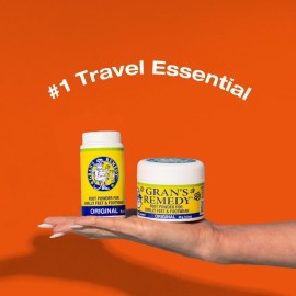 Gran\'s Remedy Original Unscented Shoe Deodorizer and Foot Powder for Smelly Feet - Effective Shoe Odor Eliminator in Travel Size - Absorbs Sweat and Moisture for Shoes and Feet