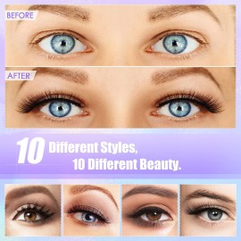 DEJAVIA Magnetic Lashes [10 Pairs], Premium Natural Looking Magnetic Eyelashes with Eyeliner KitReusable Lightweight Wispy Strong Magnetic Eyelashes with Applicator and Tweezers, No Glue Needed