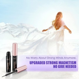 DEJAVIA Magnetic Lashes [10 Pairs], Premium Natural Looking Magnetic Eyelashes with Eyeliner KitReusable Lightweight Wispy Strong Magnetic Eyelashes with Applicator and Tweezers, No Glue Needed