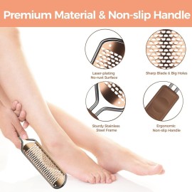 Foot File Foot Scrubber Pedicure - Callus Remover for Feet Easkep Professional Grater Rasp Foot Scraper Corns Callous Removers Cracked Dead Skin Remover for Dry and Wet Feet (Golden) Foot File Foot Scrubber Pedicure - Callus Remover for Feet Easkep Professional Grater Rasp Foot Scraper Corns Callous Removers Cracked Dead Skin Remover for Dry and Wet Feet (Golden)