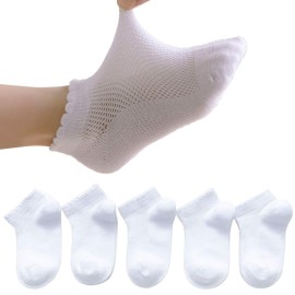 Looching 5 Pack Baby Girls Boys Mesh Thin Socks Cotton White Kids Toddler Soft No Show Ankle Socks 1-12T Kids Looching 5 Pack Baby Girls Boys Mesh Thin Socks Cotton White Kids Toddler Soft No Show Ankle Socks 1-12T Kids