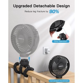 FRIZCOL Portable Stroller Fan, Use As Power Bank, 65H 12000mAh Battery Operated Fan Flexible Tripod Baby Car Seat Fans with Timming, Personal Mini Handheld/Desk/Small Clip On Fans For Stroller FRIZCOL Portable Stroller Fan, Use As Power Bank, 65H 12000mAh Battery Operated Fan Flexible Tripod Baby Car Seat Fans with Timming, Personal Mini Handheld/Desk/Small Clip On Fans For Stroller