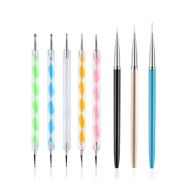 FULINJOY 5PCS Dotting Pens with 3 PCS Nail Painting Brushes, Nail Art Design Tools FULINJOY 5PCS Dotting Pens with 3 PCS Nail Painting Brushes, Nail Art Design Tools