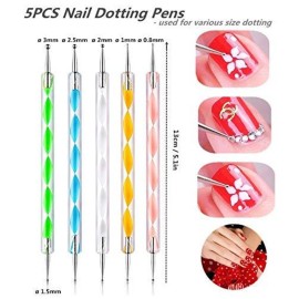 FULINJOY 5PCS Dotting Pens with 3 PCS Nail Painting Brushes, Nail Art Design Tools FULINJOY 5PCS Dotting Pens with 3 PCS Nail Painting Brushes, Nail Art Design Tools