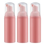 Tekson Foam Pump Bottle (Pink), Empty Travel Size Foam Dispenser Pump for Soap Shampoo, Lash Cleanser(60ml, 3PCS)