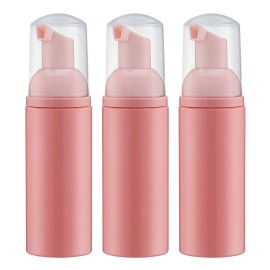 Tekson Foam Pump Bottle (Pink), Empty Travel Size Foam Dispenser Pump for Soap Shampoo, Lash Cleanser(60ml, 3PCS)
