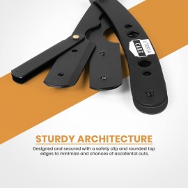 Utopia Care Professional Straight Razor for Men, Barber Straight Edge Razor Safety with 100 Pack Blades, Black