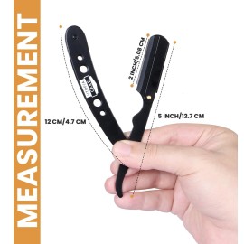 Utopia Care Professional Straight Razor for Men, Barber Straight Edge Razor Safety with 100 Pack Blades, Black