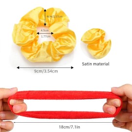 60 Pcs Soft Velvet and Satin Scrunchies for Girls and Women - Silk Elastic Hair Ties and Accessories With Gift Bag