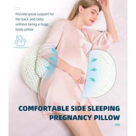 Oternal Pregnancy Pillow for Pregnant Women - Comfortable Maternity Pillow for Side Sleepers, Supports Back, Belly, HIPS, and Legs, with Removable & Adjustable Cover