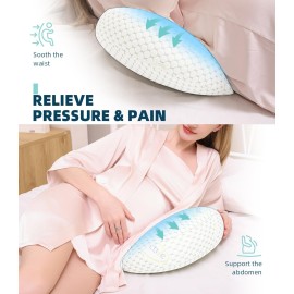 Oternal Pregnancy Pillow for Pregnant Women - Comfortable Maternity Pillow for Side Sleepers, Supports Back, Belly, HIPS, and Legs, with Removable & Adjustable Cover