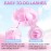 NXJ INFILILA Glue Rings, 100PCS Disposable Plastic Glue Rings for Eyelash Extensions, Nail Art Tattoo Holder, Blossom Smart Cups for Eyelash Extension Supplies Pink