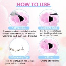 NXJ INFILILA Glue Rings, 100PCS Disposable Plastic Glue Rings for Eyelash Extensions, Nail Art Tattoo Holder, Blossom Smart Cups for Eyelash Extension Supplies Pink NXJ INFILILA Glue Rings, 100PCS Disposable Plastic Glue Rings for Eyelash Extensions, Nail Art Tattoo Holder, Blossom Smart Cups for Eyelash Extension Supplies Pink