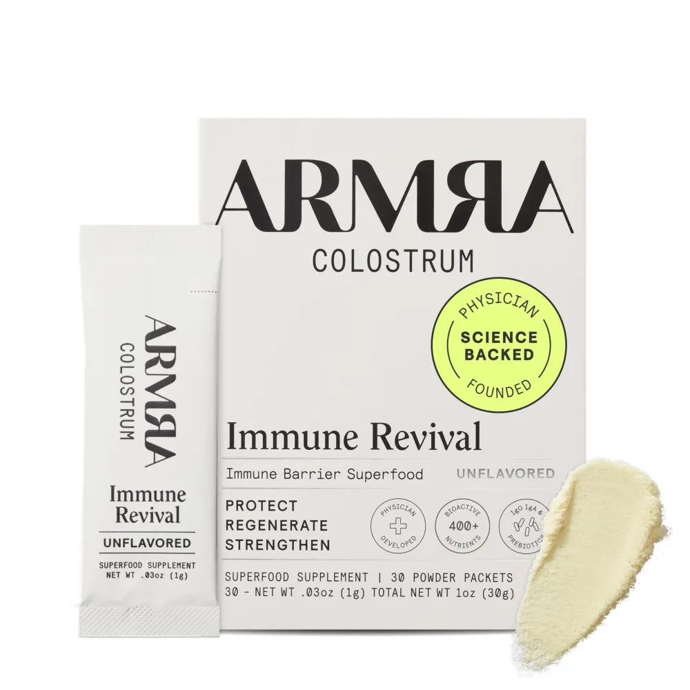 ARMRA Colostrum Premium Powder, Grass Fed, Gut Health Bloating Immunity Skin & Hair, Contains 400+ Bioactive Nutrients, Potent Bioavailable, Keto, Gluten & Fat Free (Unflavored | 30 Servings) ARMRA Colostrum Premium Powder, Grass Fed, Gut Health Bloating Immunity Skin & Hair, Contains 400+ Bioactive Nutrients, Potent Bioavailable, Keto, Gluten & Fat Free (Unflavored | 30 Servings)