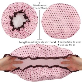 TCOTBE 4 Pieces Shower Cap for Women, Elastic and Reusable, Environmental Protection Hair Bath Caps, Double Waterproof Layers Bathing Hat TCOTBE 4 Pieces Shower Cap for Women, Elastic and Reusable, Environmental Protection Hair Bath Caps, Double Waterproof Layers Bathing Hat