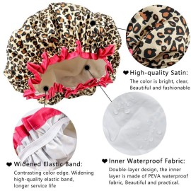 TCOTBE 4 Pieces Shower Cap for Women, Elastic and Reusable, Environmental Protection Hair Bath Caps, Double Waterproof Layers Bathing Hat TCOTBE 4 Pieces Shower Cap for Women, Elastic and Reusable, Environmental Protection Hair Bath Caps, Double Waterproof Layers Bathing Hat