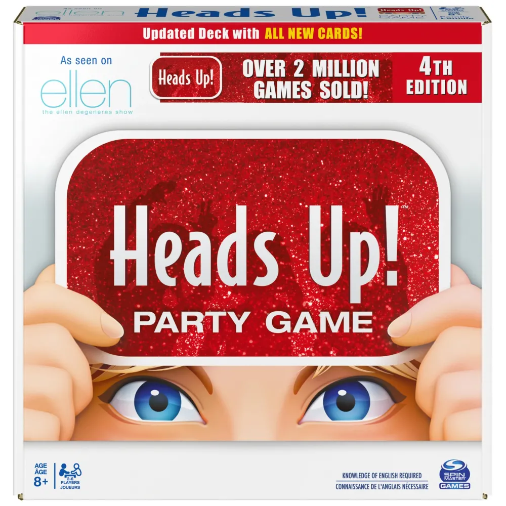 Spin Master Games, Heads Up. 4th Edition, Easy to Play for Family Game Night, Fun for Adult, Teens & Kids, 2-6 Players, for Ages 8 & Up Spin Master Games, Heads Up. 4th Edition, Easy to Play for Family Game Night, Fun for Adult, Teens & Kids, 2-6 Players, for Ages 8 & Up