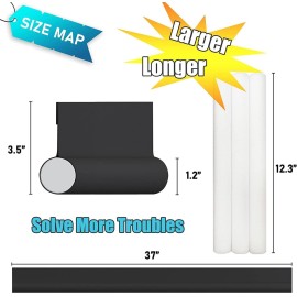 Door Draft Stopper Bottom One Sided Door Draft Blockers37 Cutable Under Door Draft Blocker Insulator Door Sweep Weather Stripping SoundproofFits for InteriorExterior Doors1 Pack,Black Door Draft Stopper Bottom One Sided Door Draft Blockers37 Cutable Under Door Draft Blocker Insulator Door Sweep Weather Stripping SoundproofFits for InteriorExterior Doors1 Pack,Black