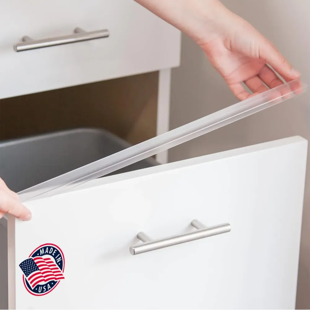 Cabinet Hero Slimline Door Protector - Clear Slip-On Plastic Edge Guard for Kitchen & Drawer Fronts - Ideal for Protecting Moms Kitchen - 3/4 Thick, 18 Length, Clear, Pack of 4 Cabinet Hero Slimline Door Protector - Clear Slip-On Plastic Edge Guard for Kitchen & Drawer Fronts - Ideal for Protecting Moms Kitchen - 3/4 Thick, 18 Length, Clear, Pack of 4
