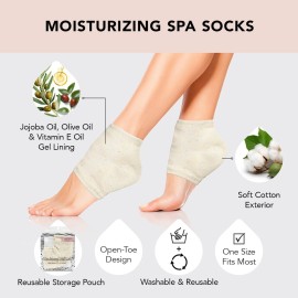 Kitsch Moisturizing Socks for Cracked Heel Treatment, Insulated Gel Socks & Moisturizing Heel Socks for Dry Cracked Feet Women Men, Spa & Sleep Socks for Overnight Moisture Repair, 1 Reusable Pair Kitsch Moisturizing Socks for Cracked Heel Treatment, Insulated Gel Socks & Moisturizing Heel Socks for Dry Cracked Feet Women Men, Spa & Sleep Socks for Overnight Moisture Repair, 1 Reusable Pair