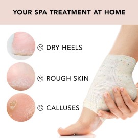 Kitsch Moisturizing Socks for Cracked Heel Treatment, Insulated Gel Socks & Moisturizing Heel Socks for Dry Cracked Feet Women Men, Spa & Sleep Socks for Overnight Moisture Repair, 1 Reusable Pair Kitsch Moisturizing Socks for Cracked Heel Treatment, Insulated Gel Socks & Moisturizing Heel Socks for Dry Cracked Feet Women Men, Spa & Sleep Socks for Overnight Moisture Repair, 1 Reusable Pair