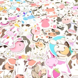 Aowplc 50 Pcs Cow Stickers Pack, Vinyl Waterproof Cute Cartoon Animal Sticker for Kids Aowplc 50 Pcs Cow Stickers Pack, Vinyl Waterproof Cute Cartoon Animal Sticker for Kids