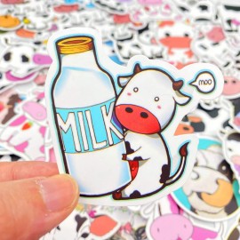 Aowplc 50 Pcs Cow Stickers Pack, Vinyl Waterproof Cute Cartoon Animal Sticker for Kids Aowplc 50 Pcs Cow Stickers Pack, Vinyl Waterproof Cute Cartoon Animal Sticker for Kids