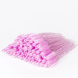 i-Laesh 100 Pcs Disposable Eyelash Brushes, Mascara Wands, Spoolies for Eyelash Extensions, Spoolie Eyebrow Brow Makeup Supplies Kit Glitter Applicator Tool Accessories Bristle (Crystal Pink) i-Laesh 100 Pcs Disposable Eyelash Brushes, Mascara Wands, Spoolies for Eyelash Extensions, Spoolie Eyebrow Brow Makeup Supplies Kit Glitter Applicator Tool Accessories Bristle (Crystal Pink)