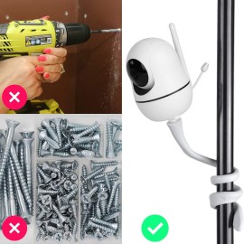 iTODOS Baby Monitor Mount Compatible with HelloBaby HB65/HB66/HB248,ANMEATE SM935E Baby Monitor Camera, Versatile Twist Mount Without Tools or Wall Damage -White iTODOS Baby Monitor Mount Compatible with HelloBaby HB65/HB66/HB248,ANMEATE SM935E Baby Monitor Camera, Versatile Twist Mount Without Tools or Wall Damage -White