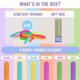 BUNMO Stretchy Strings - Sensory Toys for Toddlers - Stimulating & Addictive Sensory Toys for Kids - Fidget Toy - Hours of Fun for Kids - Non-Mouthable Toy 3+ - Glitter 6 Pack BUNMO Stretchy Strings - Sensory Toys for Toddlers - Stimulating & Addictive Sensory Toys for Kids - Fidget Toy - Hours of Fun for Kids - Non-Mouthable Toy 3+ - Glitter 6 Pack