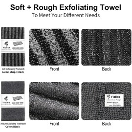 Yiclick 2 Pack Exfoliating Washcloth Towel - Body Scrubber Exfoliator, Loofah Sponge, Korean & Japanse & African Net Sponge Rag - Back Scrubber Washer for Use in Shower Bath Yiclick 2 Pack Exfoliating Washcloth Towel - Body Scrubber Exfoliator, Loofah Sponge, Korean & Japanse & African Net Sponge Rag - Back Scrubber Washer for Use in Shower Bath