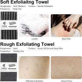 Yiclick 2 Pack Exfoliating Washcloth Towel - Body Scrubber Exfoliator, Loofah Sponge, Korean & Japanse & African Net Sponge Rag - Back Scrubber Washer for Use in Shower Bath Yiclick 2 Pack Exfoliating Washcloth Towel - Body Scrubber Exfoliator, Loofah Sponge, Korean & Japanse & African Net Sponge Rag - Back Scrubber Washer for Use in Shower Bath
