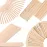 Mibly 4 Style 300 Pcs Assorted Wooden Wax Sticks for Body Legs Face and Small Medium Large Sizes Eyebrow Waxing Applicator Spatulas for Hair Removal or Wood Craft Sticks
