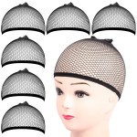 Fandamei 6PCS Wig Cap, 6PCS Black Mesh Wig Cap Net, Closed End Hair Mesh Net, Liner Weaving Caps for Women, Men, Kids, Wig Caps for Halloween, Cosplay