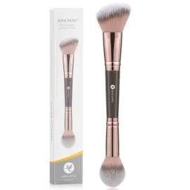 KINGMAS Foundation Makeup Brush, Double-ended Angled/Round Top Contour Brush for Beauty Blending Liquid Powder, Concealer Cream Cosmetics Blush Makeup Brush (Brown) KINGMAS Foundation Makeup Brush, Double-ended Angled/Round Top Contour Brush for Beauty Blending Liquid Powder, Concealer Cream Cosmetics Blush Makeup Brush (Brown)