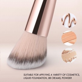 KINGMAS Foundation Makeup Brush, Double-ended Angled/Round Top Contour Brush for Beauty Blending Liquid Powder, Concealer Cream Cosmetics Blush Makeup Brush (Brown) KINGMAS Foundation Makeup Brush, Double-ended Angled/Round Top Contour Brush for Beauty Blending Liquid Powder, Concealer Cream Cosmetics Blush Makeup Brush (Brown)