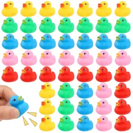 50 Pcs Rubber Ducks Bath Toy, Multicolor Mini Rubb..