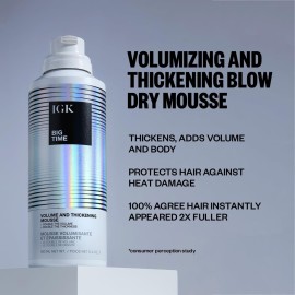 IGK Big Time Volume Hair Mousse | Volume + Thickening + Lightweight Formula | 6.2 oz IGK Big Time Volume Hair Mousse | Volume + Thickening + Lightweight Formula | 6.2 oz